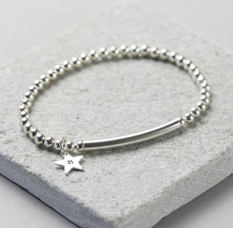 Silver Star Initial Bracelet - Silvary 