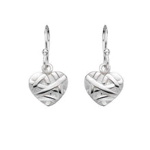 Load image into Gallery viewer, Silver Heart Drop Earrings - Silvary 
