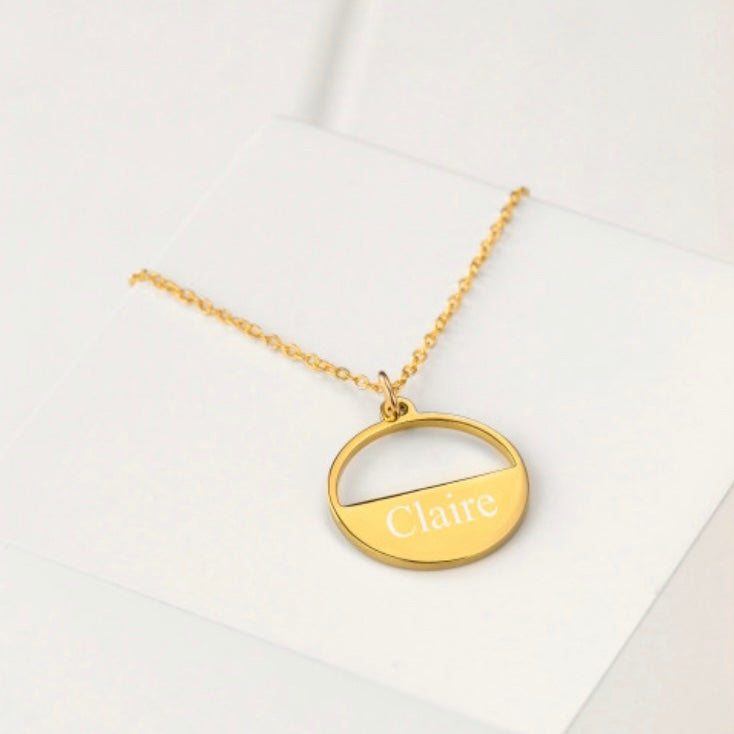 Circle Personalised Gold Necklace