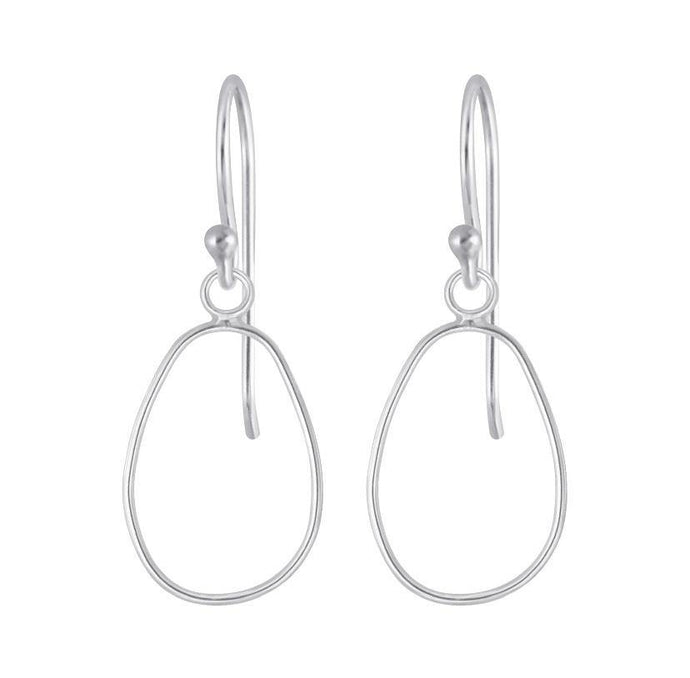 Wire Hoop Silver Earrings - Silvary 