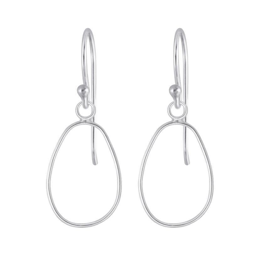 Wire Hoop Silver Earrings - Silvary 