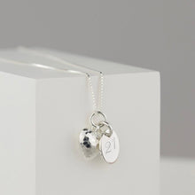 Load image into Gallery viewer, Silver Milestone Birthday Necklace on a silver box chain with a silver puffed heart and a pendant for 16th birthday, 18th Birthday, 21st Birthday - Silvary 
