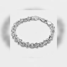Load image into Gallery viewer, Luxury Silver Bracelet. Designer Silver Bracelet. Link Bracelet. Handmade Bracelet. Hallmarked Silver Bracelet. Ladies Link Bracelet. 
