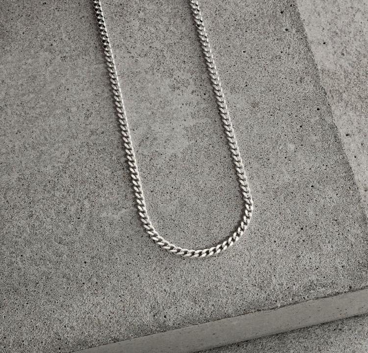 Sterling Silver Curb Chain Necklace - Silvary 