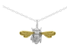 Load image into Gallery viewer, Sterling Silver &amp; Gold Bee Pendant
