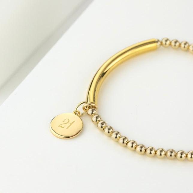 Handcrafted 21st Birthday Bracelet Gold Beaded - Silvary 