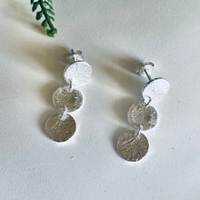 Load image into Gallery viewer, Mini textured Circle Drop Earrings
