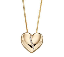 Load image into Gallery viewer, Gold Heart with Diamonds Pendant Necklace - Silvary 
