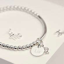Load image into Gallery viewer, Zodiac Star Sign Silver Stretch Bracelet
