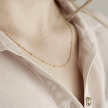 Load image into Gallery viewer, Women’s minimalist fine 14k gold filled necklace chain handmade eco recycled 
