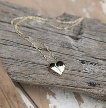 Load image into Gallery viewer, Gold Heart with Diamonds Pendant Necklace - Silvary 

