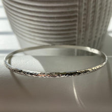 Load image into Gallery viewer, Slim Hammered Stacking Bangle - Small - Silvary 
