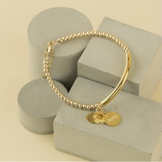 Handmade Gold Charm & Pendant Bracelet - Silvary 