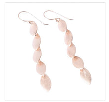 Load image into Gallery viewer, Brushed Rose Gold Drop Leaf Earrings 
