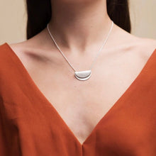 Load image into Gallery viewer, Folded silver pendant necklace on a sterling silver chain
