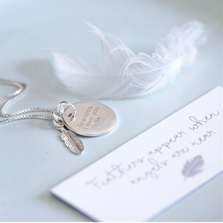 Silver Feather Remembrance Necklace - Silvary 
