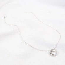 Load image into Gallery viewer, Sterling Silver &amp; Crystal Rings Necklace - Silvary 
