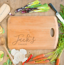Load image into Gallery viewer, Wood Cheeseboard with Personalised Name
