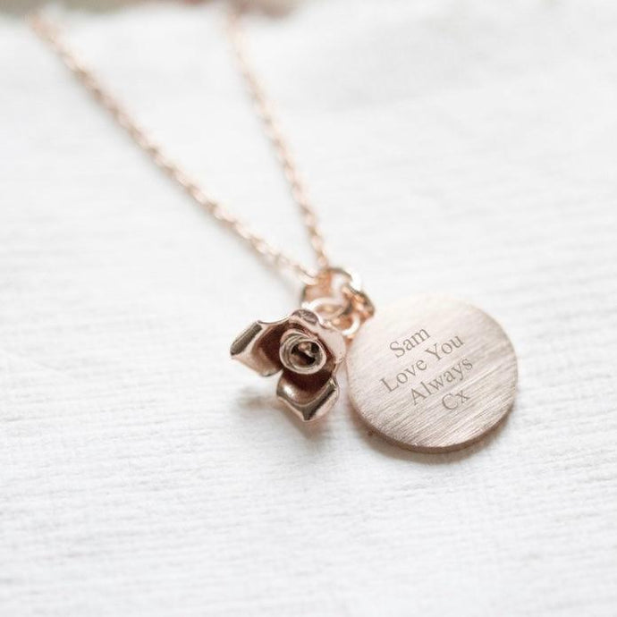 Rose Gold Flower Pendant Necklace - Silvary 
