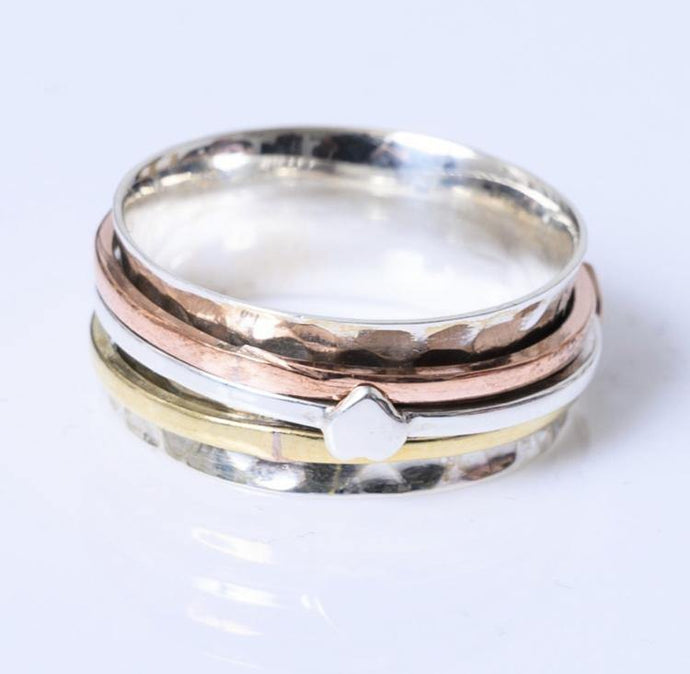 Halo Trio Spinning Ring - Silvary 