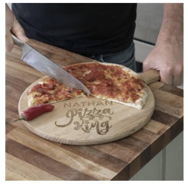 Pizza king personalised named wooden serving board ideal Father’s Day, Dads birthday, university student gift