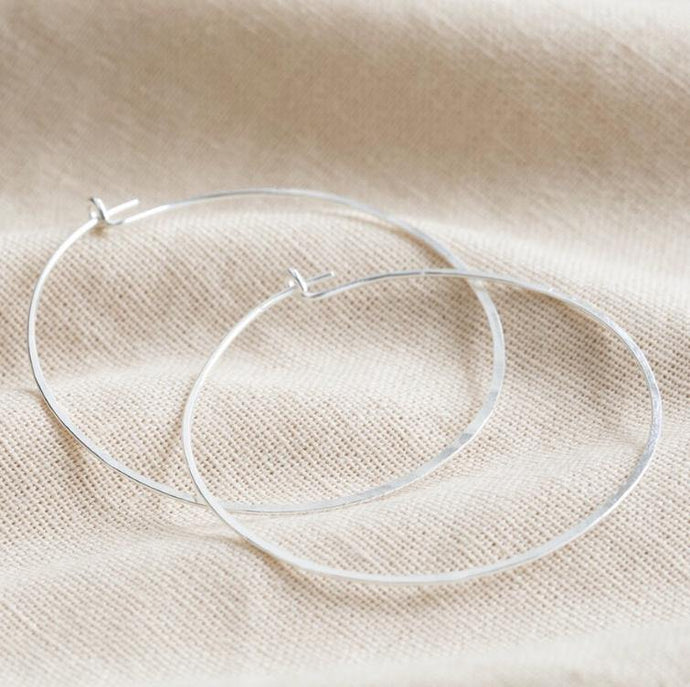 Large Silver Hoops - Silvary 