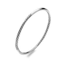 Load image into Gallery viewer, Twist &amp; Plain Silver Bangle - Silvary 
