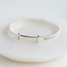 Load image into Gallery viewer, Christening Baby Bangle in Sterling Silver
