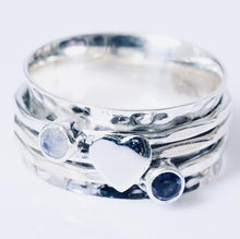 Load image into Gallery viewer, Divine Blue Princess Spinning Ring - Silvary 
