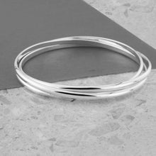 Load image into Gallery viewer, Sterling Silver Triple Bangle - Russian Wedding Style
