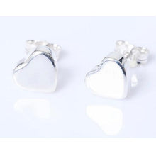 Load image into Gallery viewer, Solid Silver Heart Studs - Silvary 
