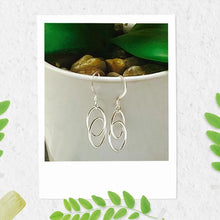 Load image into Gallery viewer, Silver Open Oval Drop Earrings - Silvary 
