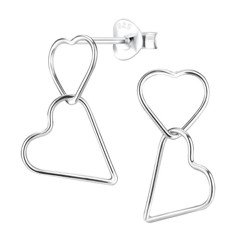 Silver Entwined Hearts Earrings - Silvary 