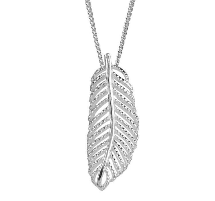 Silver Leaf Pendant Necklace - Silvary 