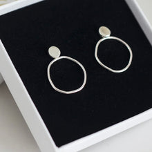 Load image into Gallery viewer, Recycled silver handcrafted women’s earrings, eco friendly made in the uk
