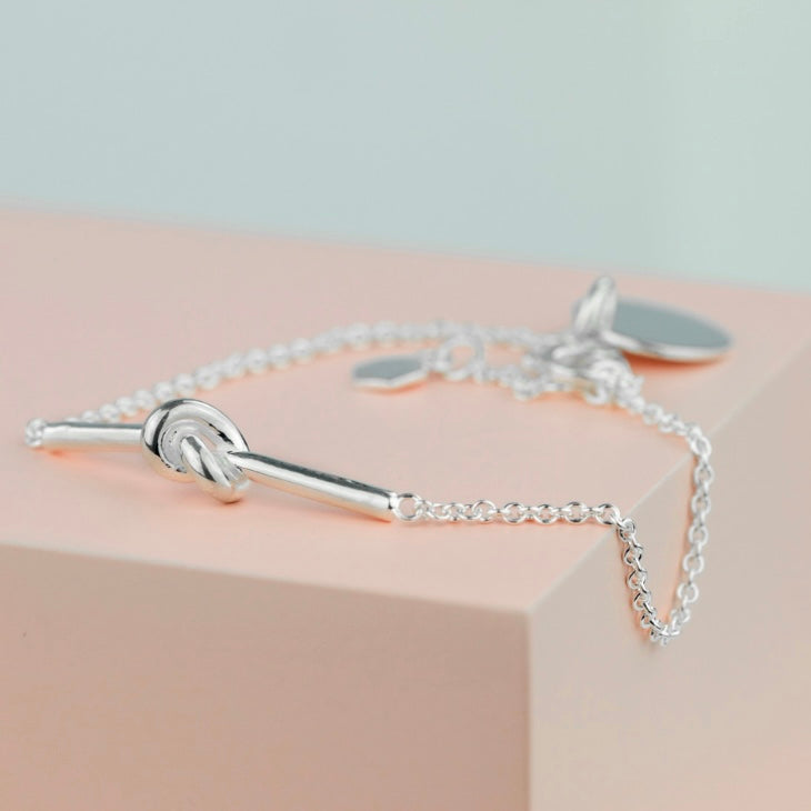 Silver Friendship Knot Bracelet Handmade