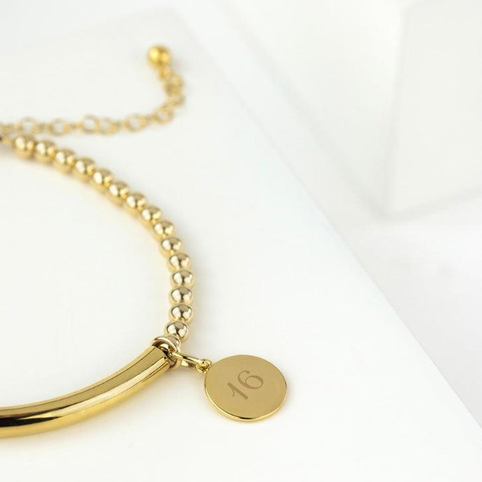 Personalised Handcrafted Gold 16th Birthday Bracelet - Silvary 