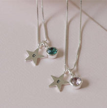 Load image into Gallery viewer, Silver Star &amp; Swarovski Crystal Birthstone Necklace - Silvary 

