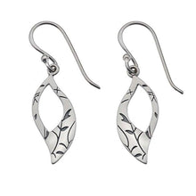 Load image into Gallery viewer, Etched Leaf Silver Earrings - Silvary 
