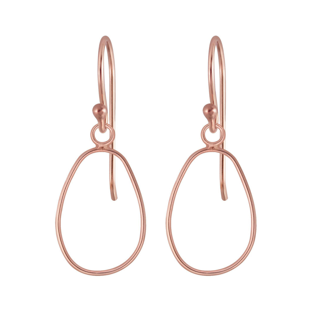 Wire Hoop Rose Gold Earrings - Silvary 