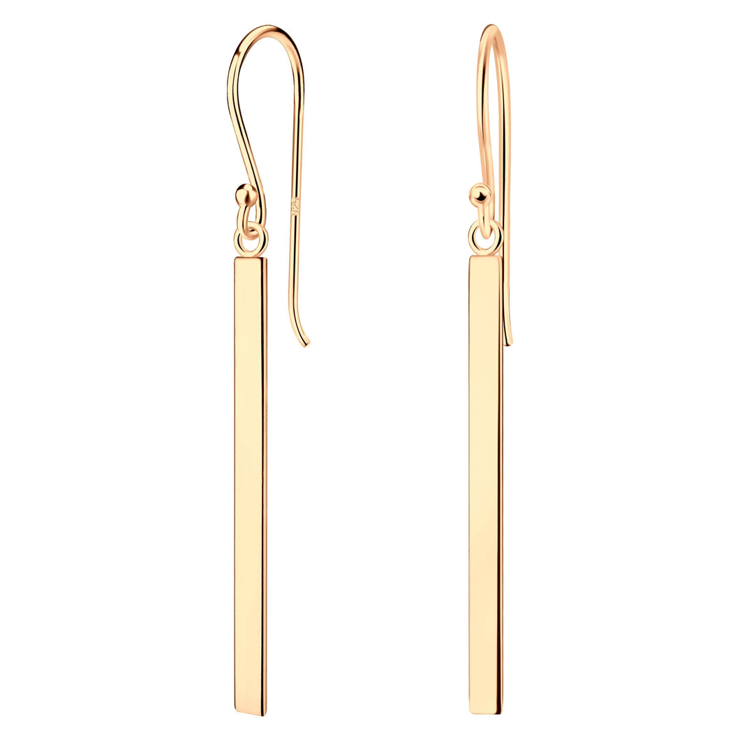 Rose Gold Bar Earrings - Silvary 