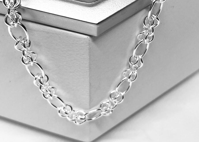 Sterling Silver Link Oval Belcher Bracelet Ladies - Bracelets