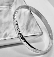 Load image into Gallery viewer, Sterling Silver 925 Hammered Bangle - Bangles
